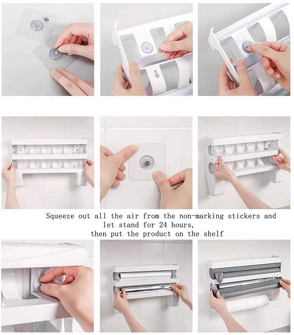 VIO Multifunctional Storage Cutting Rack,4-in-1 Wall-Mount Sauce