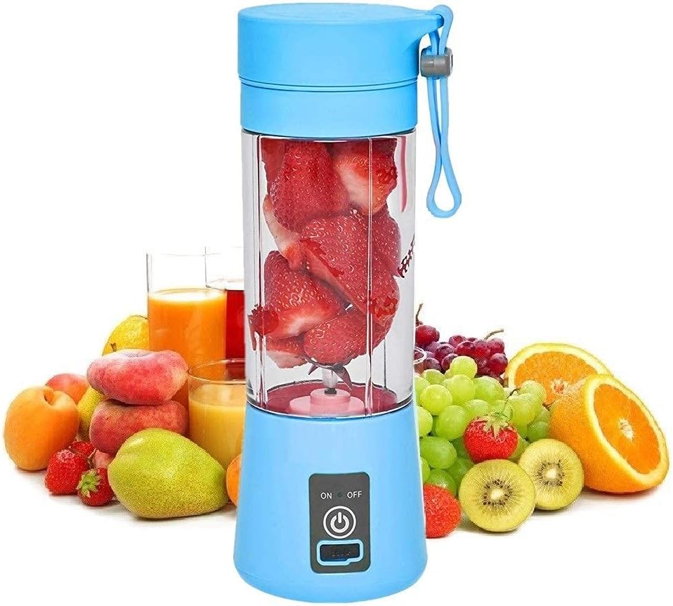 VIO Portable Blender, 380ml , Personal Mixer Fruit Rechargeable with USB, Mini Blender for Milk Shakes, Smoothie, Fruit Juiceor for Sports, Office, Travel (blue)