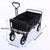 VIO Collapsible Folding Outdoor Utility Wagon Trolley, Heavy Duty Garden Cart with Wheel Brakes and 2 Cup Holders, for Shopping,Picnic,Beach (Black)