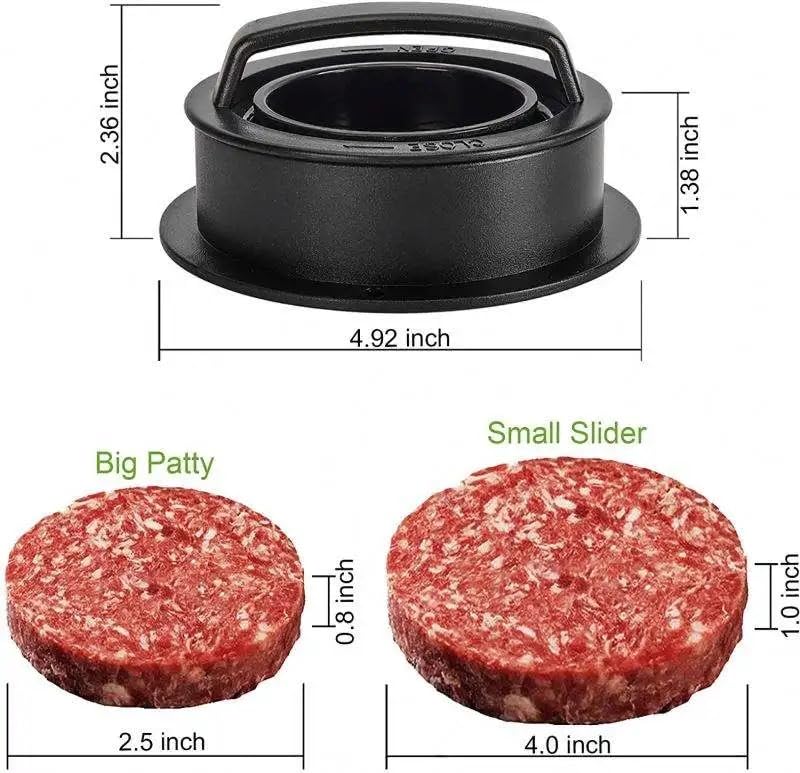 VIO Round Burger Press, Patty Maker, Non-Stick Hamburger Meat Mold, Manual Meat Pie Press, Burger Meat Maker Tool, Non-Stick Design with Easy to Use Handle, Versatile Indoor and Outdoor Use. (Black)