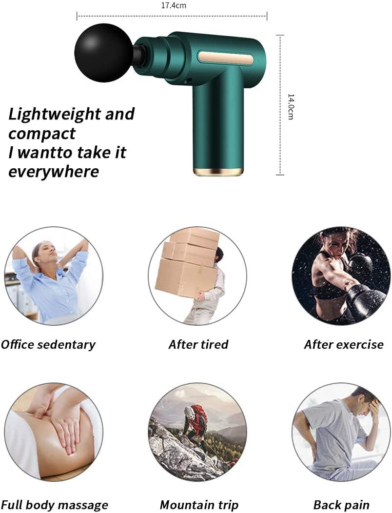 VIO Deep Tissue Muscle Home Pain Relief Fascia Massager Unisex Mini Smart Fitness (BLACK)