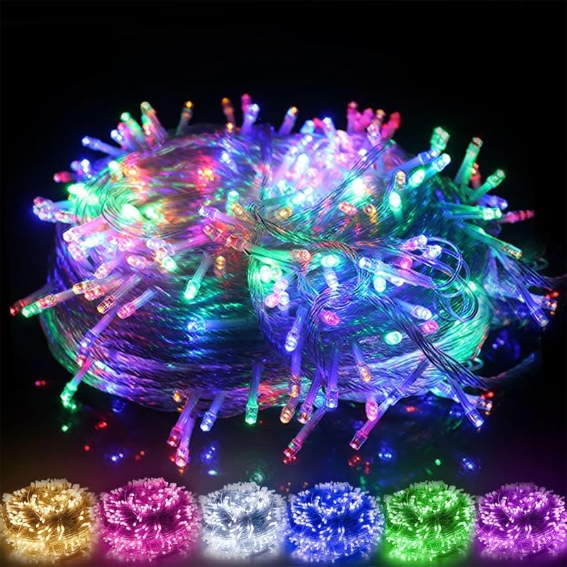 VIO 100 LED String Lights for Indoor and Outdoor, Colored Festive Fairy Lights, Plug-in Twinkle Lights for Trees, Rooms, Wedding, Birthday, Eid, Christmas, Diwali Decorations. (Multicolor)