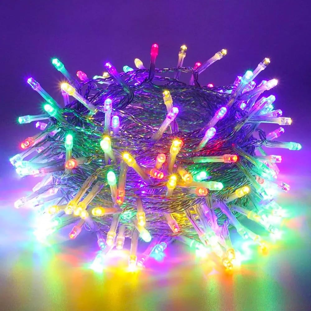 VIO 100 LED String Lights for Indoor and Outdoor, Colored Festive Fairy Lights, Plug-in Twinkle Lights for Trees, Rooms, Wedding, Birthday, Eid, Christmas, Diwali Decorations. (Multicolor)