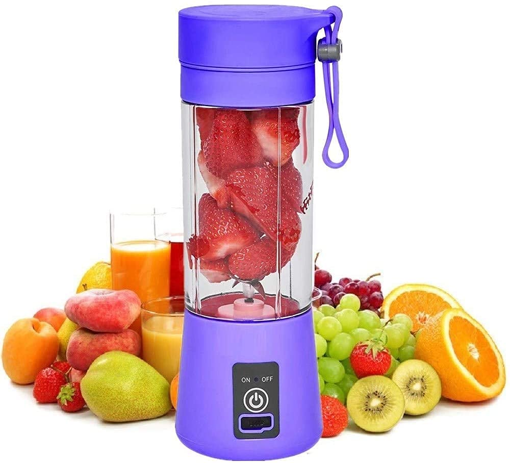 VIO Portable Blender, 380ml , Personal Mixer Fruit Rechargeable with USB, Mini Blender for Milk Shakes, Smoothie, Fruit Juiceor for Sports, Office, Travel (blue)