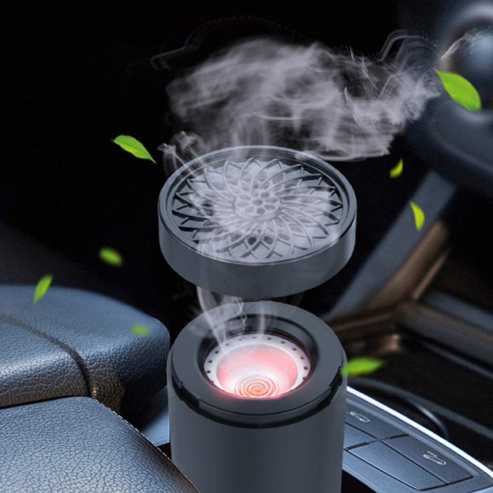 VIO Electric Incense Burner, Car Electric Incense Burner, Portable USB Rechargeable Smart Electronic Incense Burner, Arabian bakhoor Burner for Home Use (BLACK)