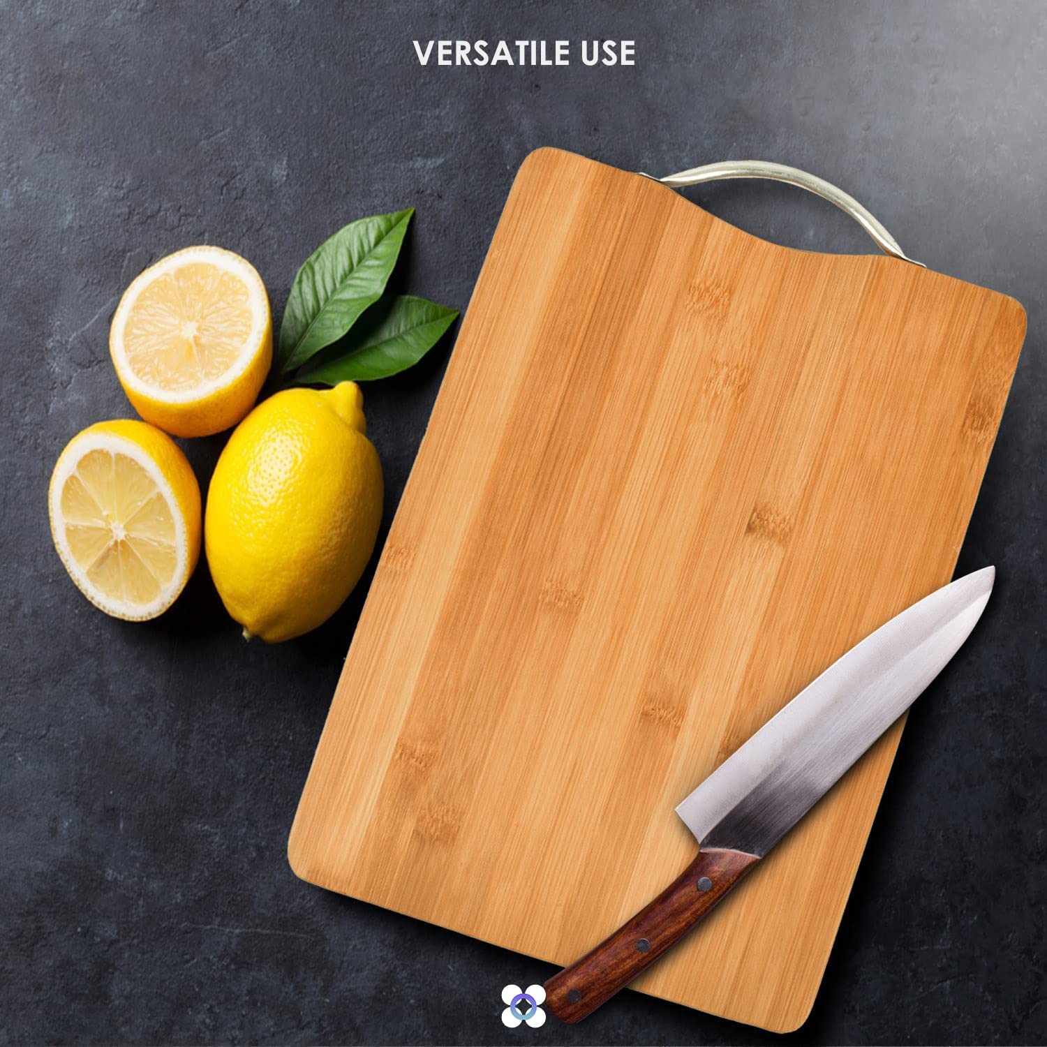 VIO Large Bamboo, Wooden Cutting, Chopping, Dicing, Serving Board for Vegetables, Fruits, Meat and Serving Cheese, Breads, Sushi, Environment-Friendly, Moisture-resistant and Long Lasting