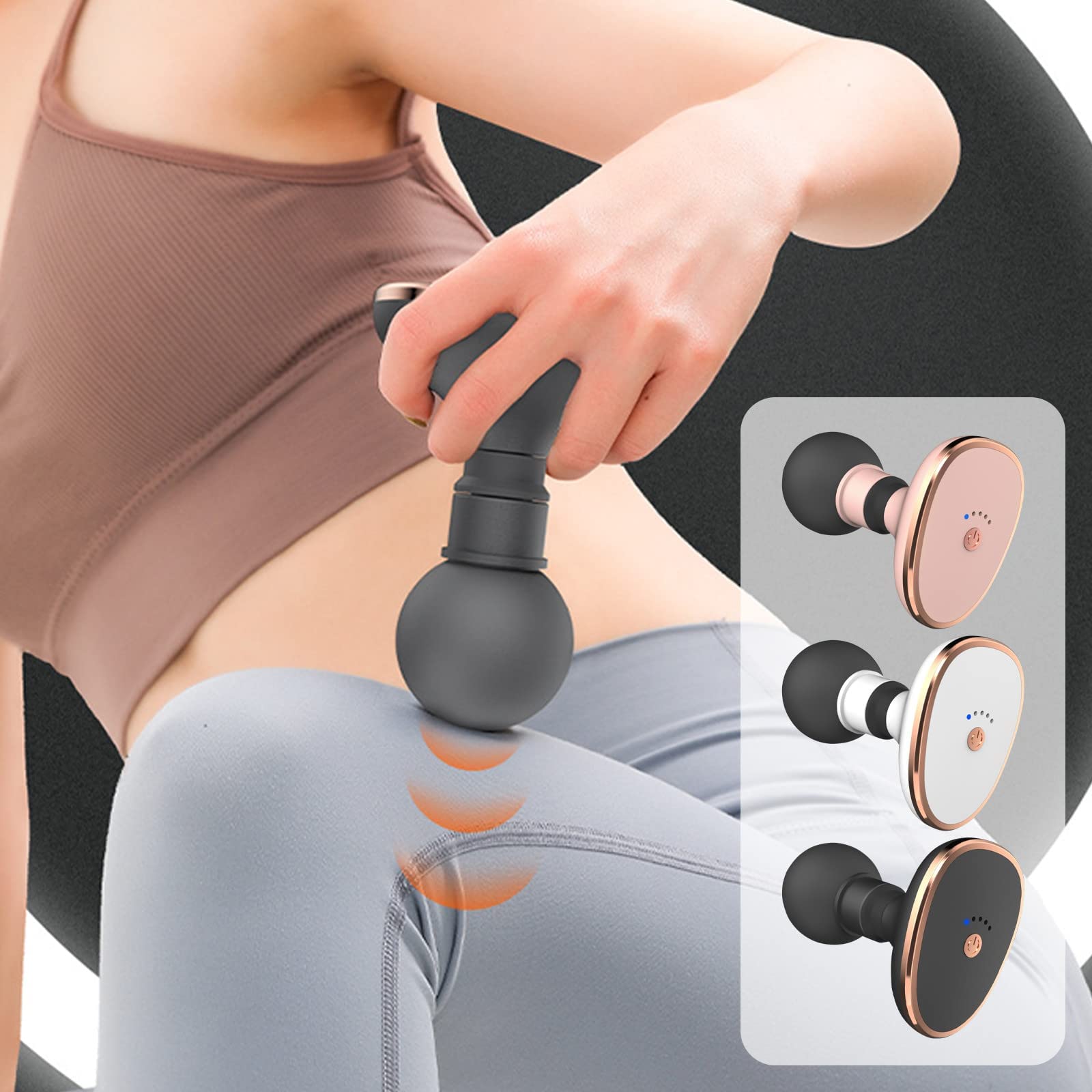 VIO Mini Massager For Neck Back Percussion Mini Muscle Massager Noise Reduction USB Rechargeable, Electric Massage Deep Tissue 5 Speeds (BLACK)