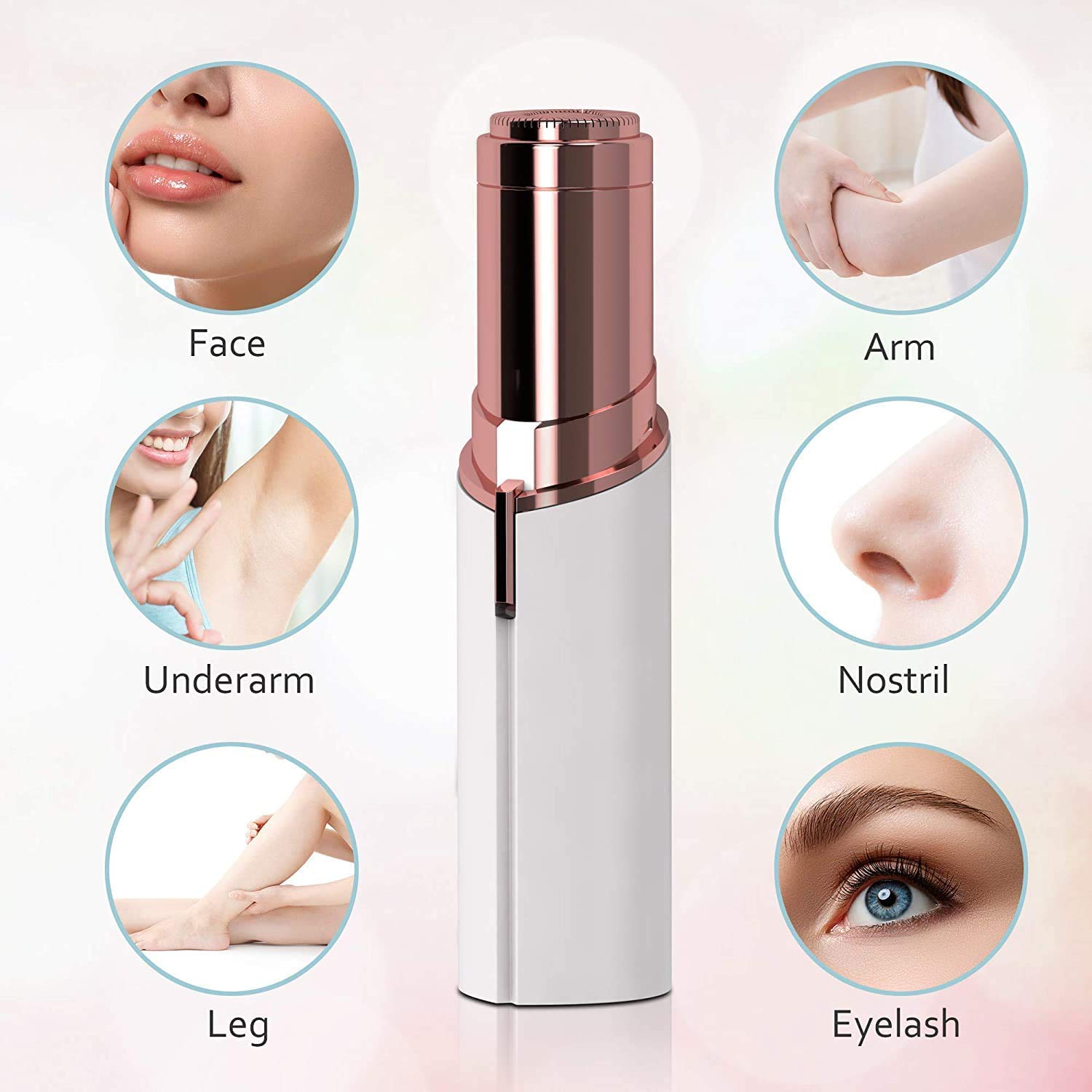 VIO Finishing Touch Facial Body Flawless Shaver Women Painless Hair Remover Face Hair Remover and Eyebrow Trimmer, Hair Shaver and Remover, Lipstick Style