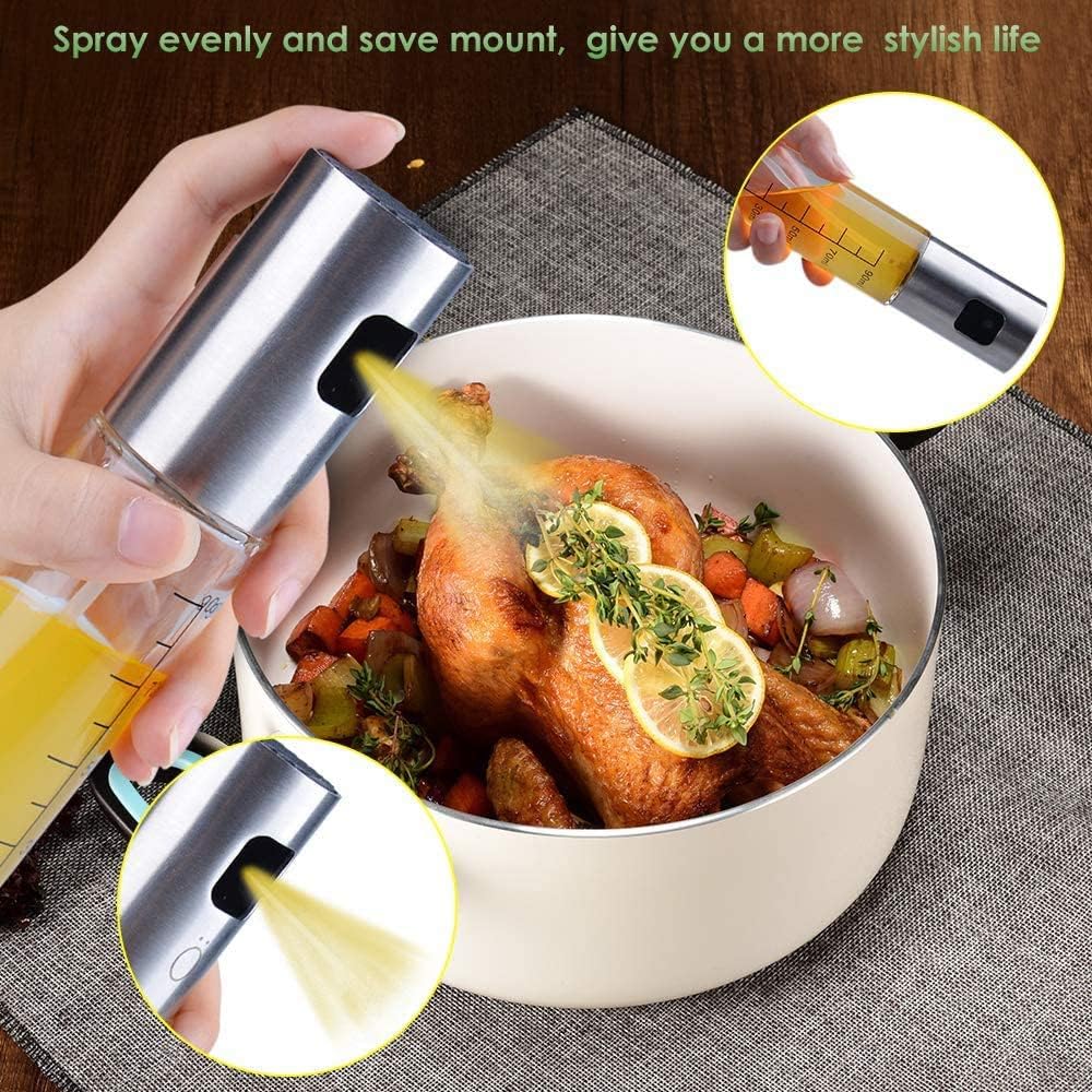 VIO Olive Oil Sprayer, Oil Dispenser Mister Oil Spray Bottle Oil Vinegar Glass Spritzer Dispenser for BBQ Salad Baking Roasting Grilling Frying (PACK OF 1)