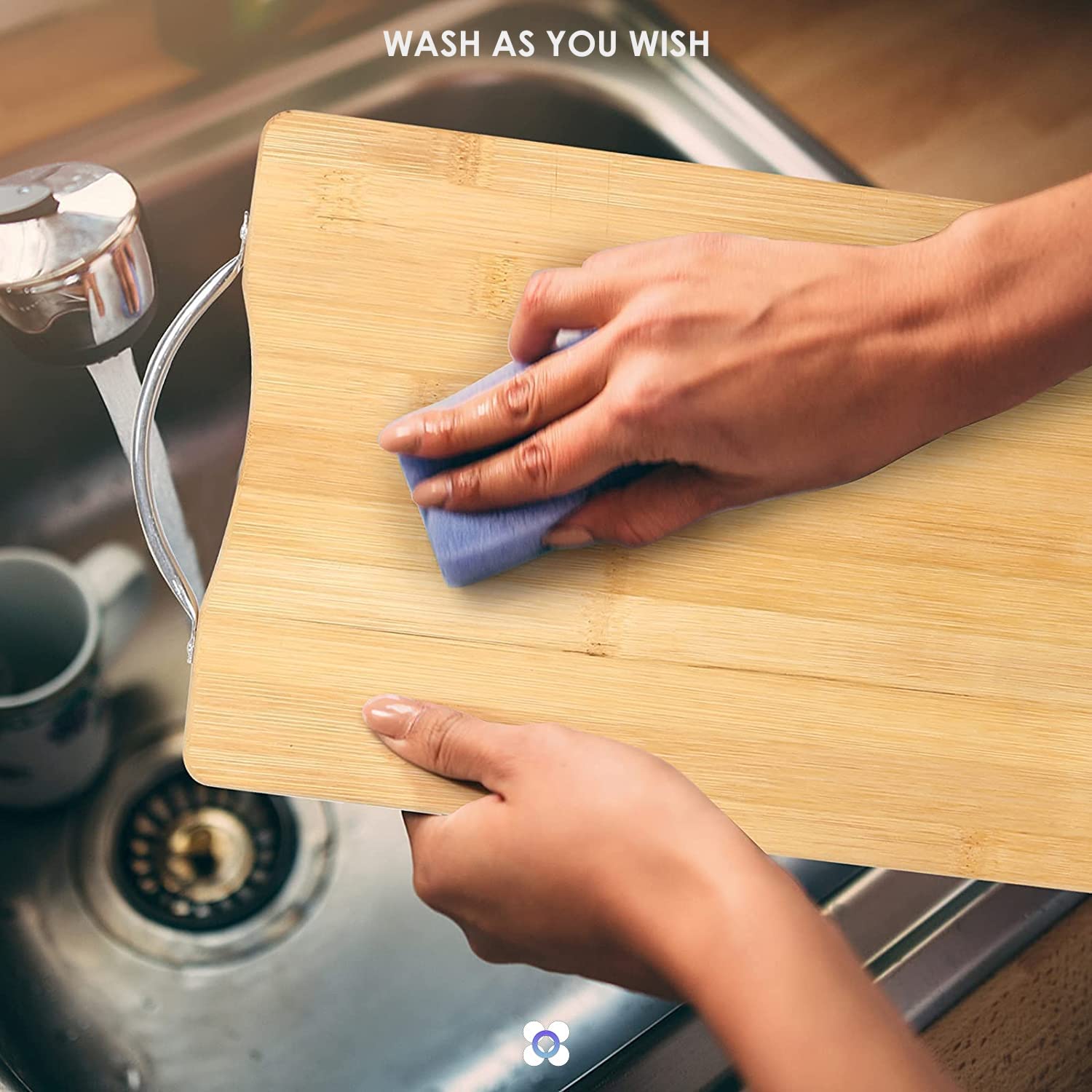 VIO Large Bamboo, Wooden Cutting, Chopping, Dicing, Serving Board for Vegetables, Fruits, Meat and Serving Cheese, Breads, Sushi, Environment-Friendly, Moisture-resistant and Long Lasting