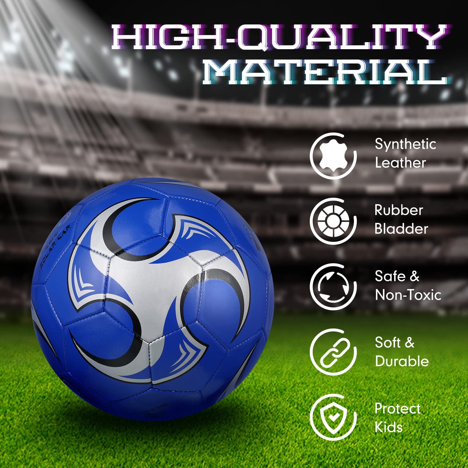 VIO Kids Training Soccer Balls, Outdoor Playing PVC Football, Gifts for Christmas New Year Birthday, Competition Soccer Balls, Machine-stitched Soccer Balls For Boys