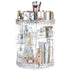 VIO Diamond Makeup Organizer, Clear Acrylic 360 Degree Rotating Cosmetic Storage Organizer, 6-Layer Adjustable Makeup Display Case, Organizer for Lipsticks and Makeup Brushes