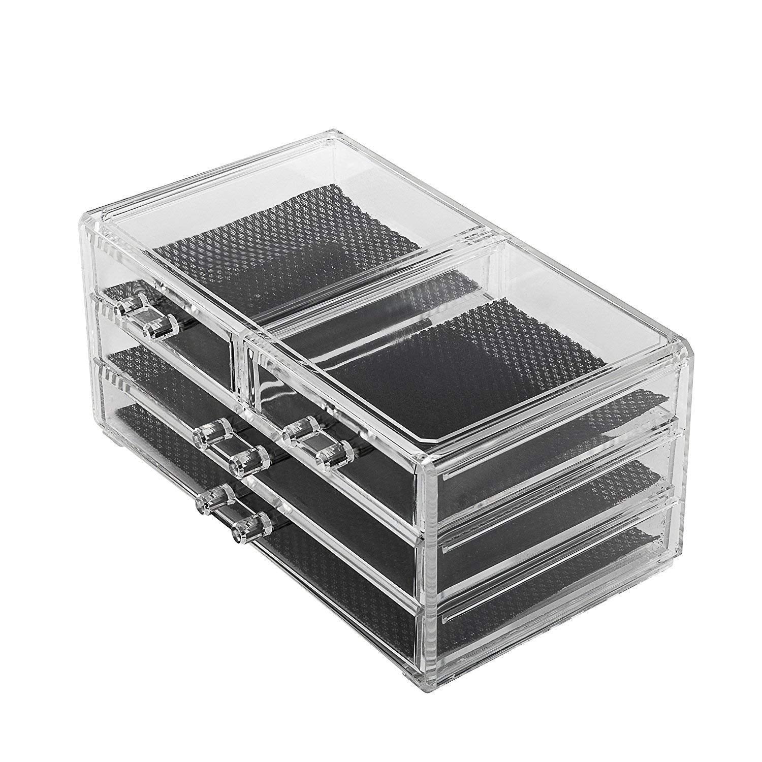 VIO 4 Drawer & 16 Compartment Acrylic COSMATIC Storage Box Makeup Organiser Jewellery Stand and Organizer Cosmetic Holder Cases