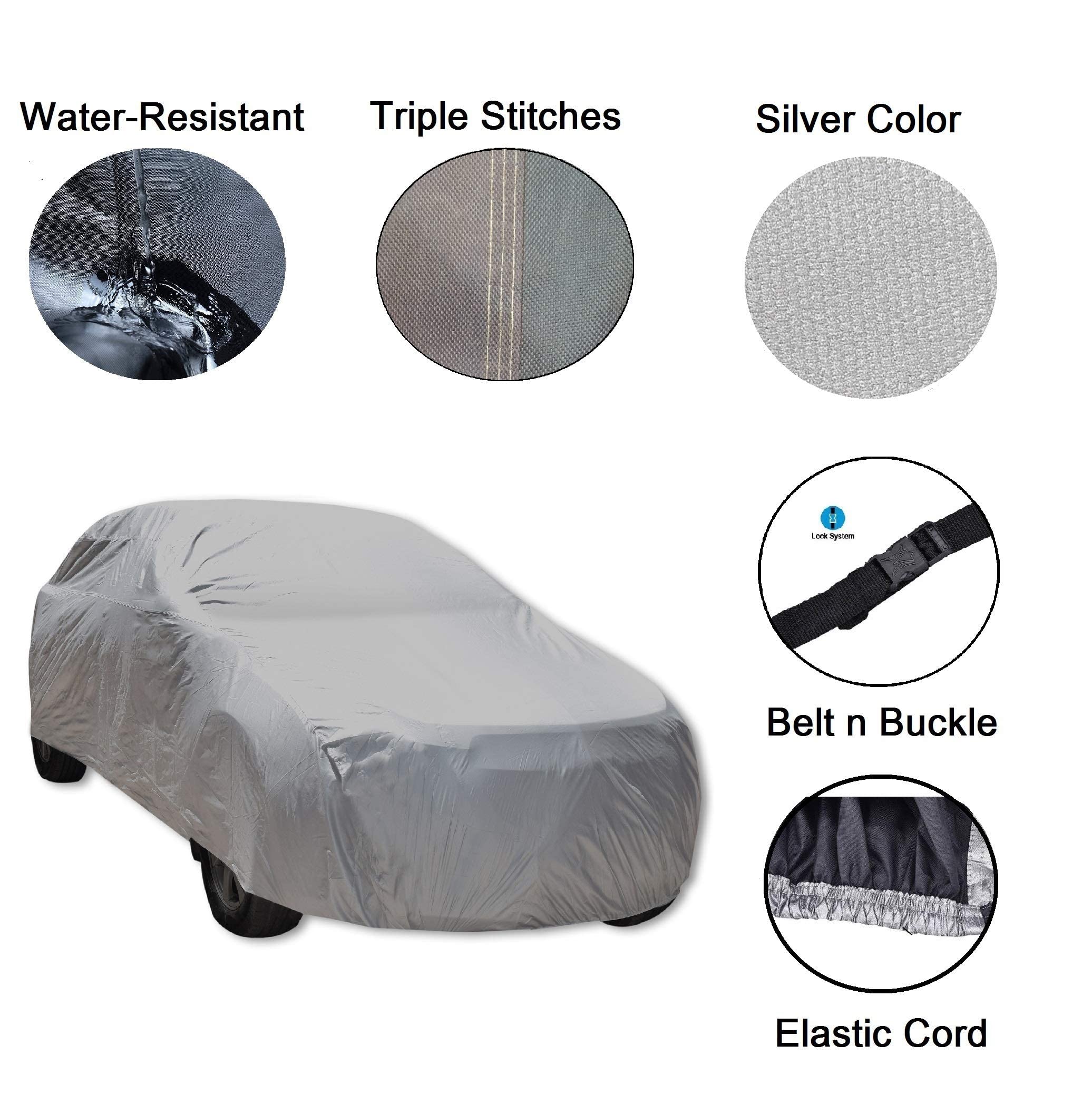 VIO Car Cover Indoor Outdoor Sunscreen Heat Protection Dustproof Anti-Uv Scratch-Resistant Sedan Universal Suit Large