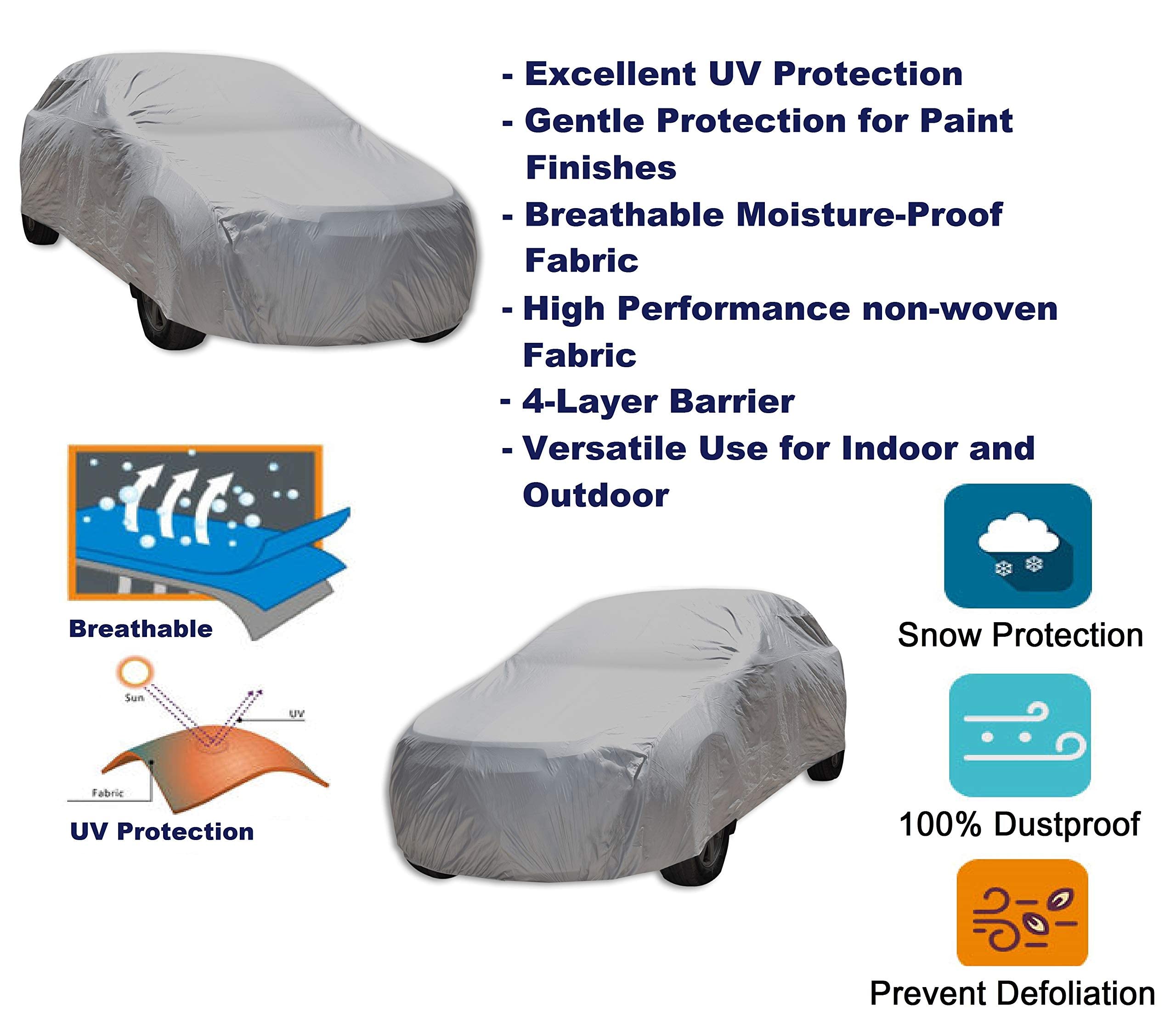 VIO Car Cover Indoor Outdoor Sunscreen Heat Protection Dustproof Anti-Uv Scratch-Resistant Sedan Universal Suit Large